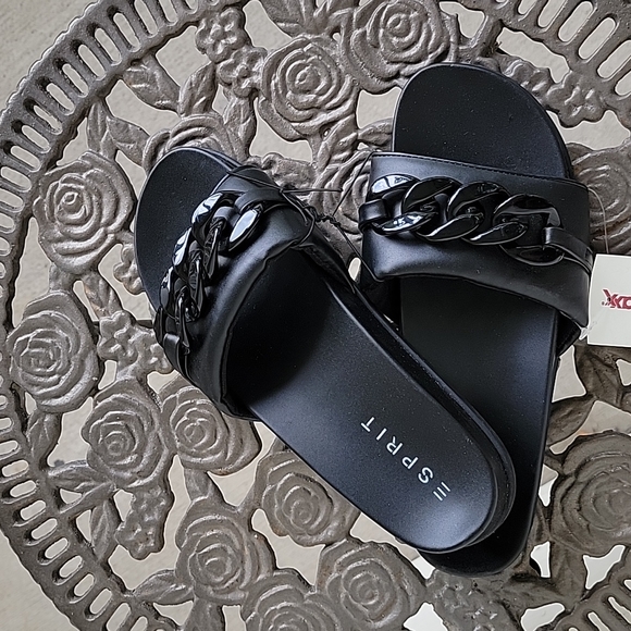 NWT Esprit Della Faux leather slide size 8,5M black. - Picture 5 of 13